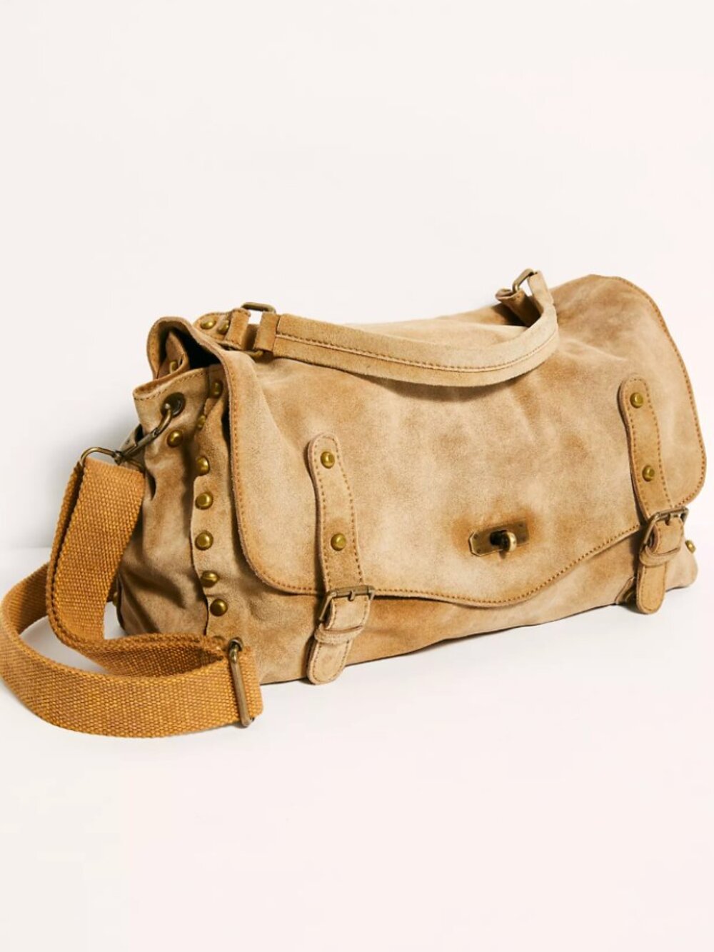 Free People FP Collection Mojave Messenger Leather Bag | Distressed Tan | EUC